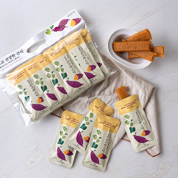 Hanwool Soft-Dried Korean Sweet Potato & Kabocha Sticks — Individually Wrapped, No Added Sugar, 20g (Wholesale / B2B)